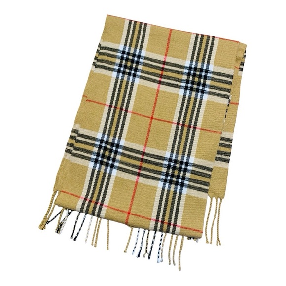 Pashmina Finished Cashmere Plaid Scarf - Picture 1 of 3